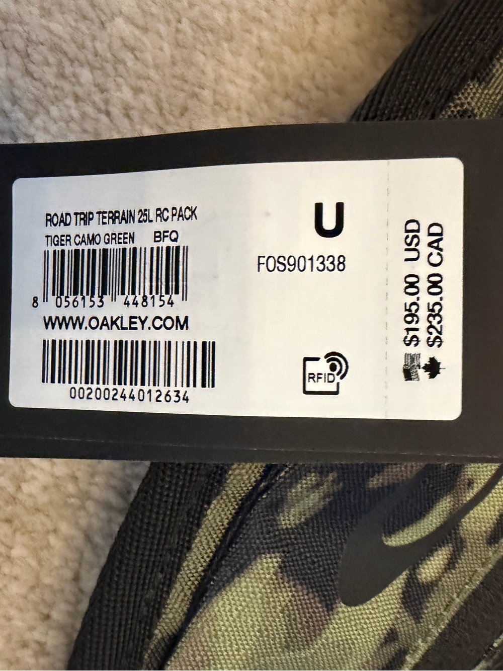 Oakley Camo Roll-Top Backpack - Green Camo - Picture 4 of 8
